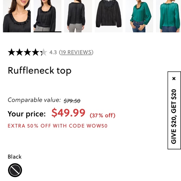 Jcrew Ruffleneck top - Picture 2 of 4